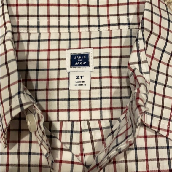 2T Janie and Jack black & red gingham dress shirt - Picture 2 of 3